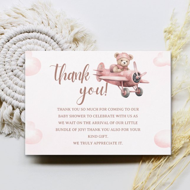 It's a Baby Girl, Pink Bear Party Tack Kort (Skapare uppladdad)