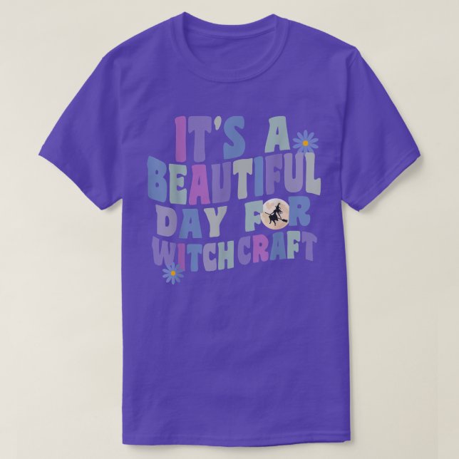 It's A Beautiful Day For Witchcraft Retro Witch Ac T Shirt (Design framsida)