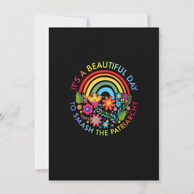 Its A Beautiful Day To Smash The Patriarchy Femini Inbjudningar (Framsida)