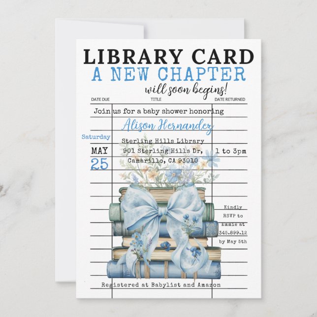 It's a BOY! A New Chapter Begins Invitation Inbjudningar (Framsida)