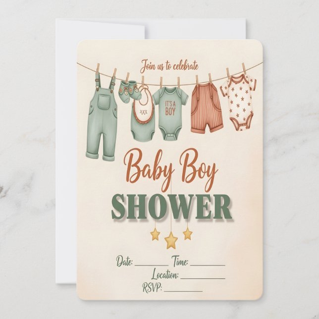 It's a Boy! Baby Boy Shower Invitation Inbjudningar (Framsida)
