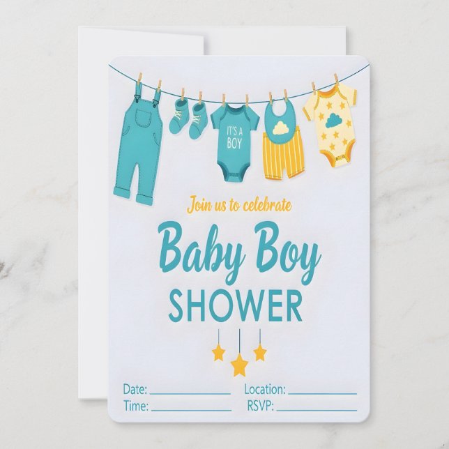 It's a Boy Baby Shower Invitation Inbjudningar (Framsida)