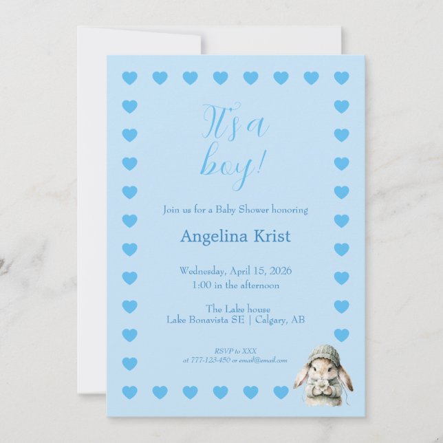 It's a Boy Baby Shower Invitation Inbjudningar (Framsida)