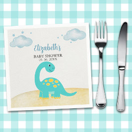 It's a Boy, Cute Watercolor Dinosaur Baby shower Pappersservett