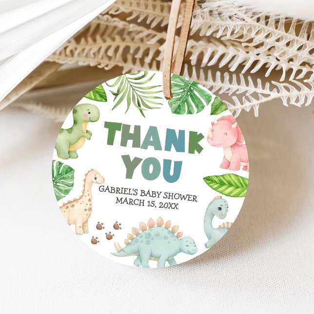It's a Boy Dinosaur Baby Shower  Gåvor Etiketter (Dinosaur Baby Shower Favor Tags)