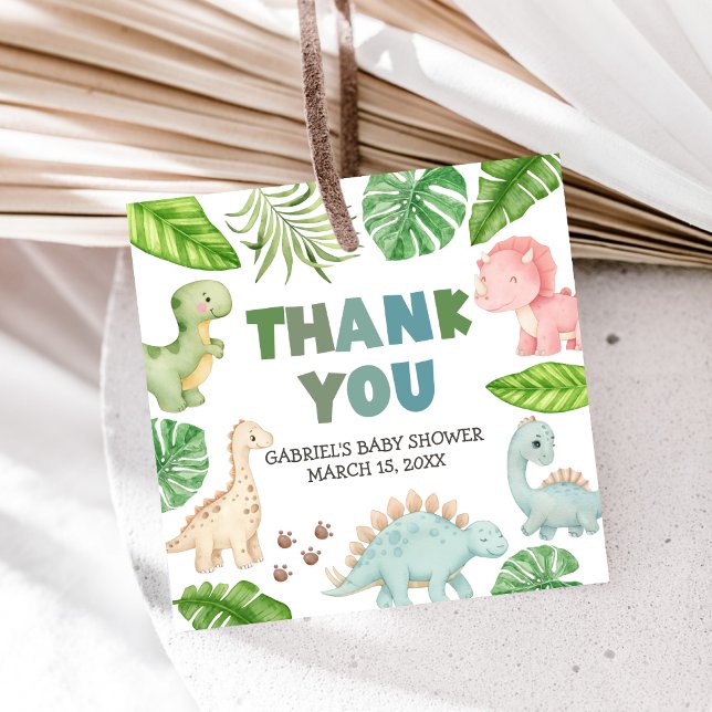 It's a Boy Dinosaur Baby Shower  Gåvor Etiketter (Dinosaur Baby Shower Favor Tags)