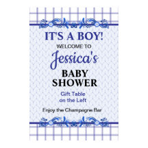 It's A Boy Elegant Blue Baby Shower