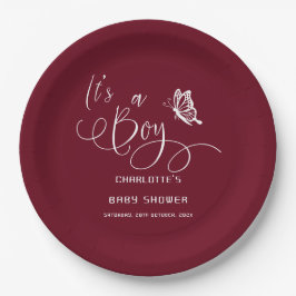 It's A Boy Modern Minimal Butterfly Baby Shower