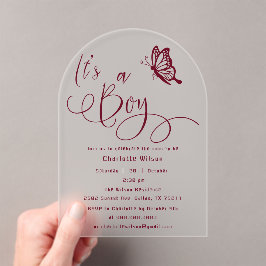 It's A Boy Modern Minimal Butterfly Baby Shower