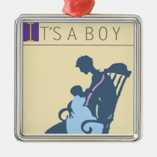<It's a Boy> vid den Steve collieren Julgransprydnad Metall