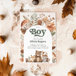 It's a Boy! Woodland Animal Baby Shower Inbjudningar