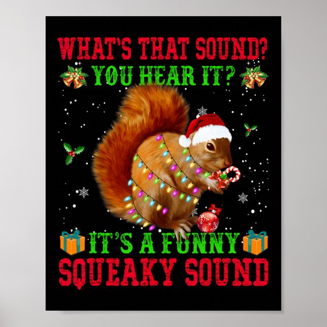 It's A Fun Squeaky Sound Christmas Squirrel  Poster (Framsidan)