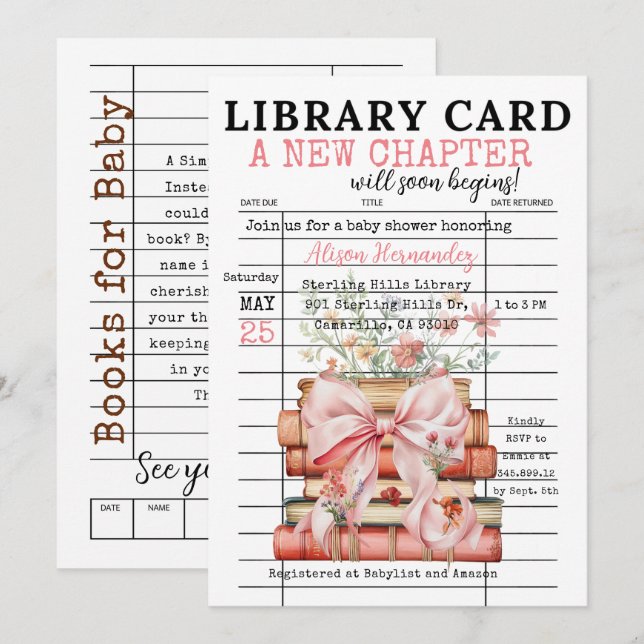 It's a Girl! A New Chapter Baby Shower Inbjudningar (Fram/baksida)