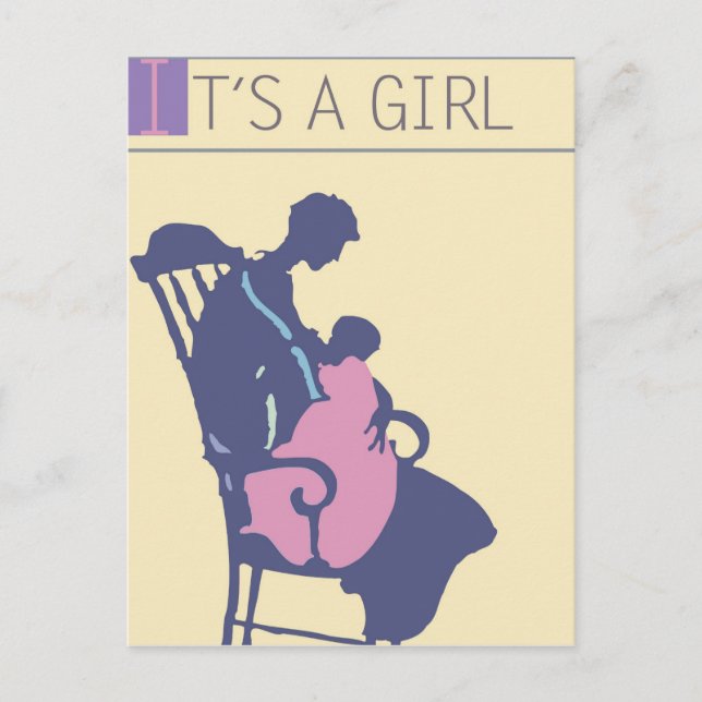 <It's a Girl> av Steve Collier Meddelande Vykort (Framsida)
