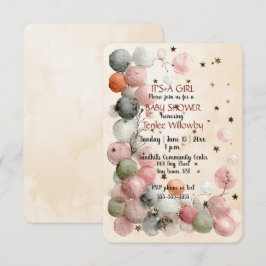 It's A Girl Baby Shower Invitation Inbjudningar