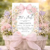 It's a Girl Blush Pink Bow Coquette Baby Shower