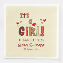 It's a Girl! Christmas Santa Hat Baby Shower