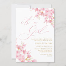 i'ts a Girl Floral Baby Shower Cherry Blossom