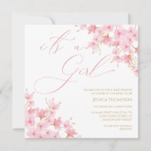 i'ts a Girl Floral Baby Shower Cherry Blossom