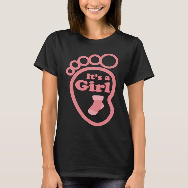It's a Girl New Baby Reveal Party Pregnancy Announ T Shirt (Framsida)