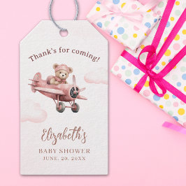  It's a Girl, Pink Teddy Bear Baby Shower Girl Presentetikett