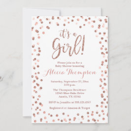 It's a Girl Rose Gold Baby Shower Invitation Inbjudningar