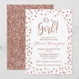 It's a Girl Rose Gold Baby Shower Invitation Inbjudningar