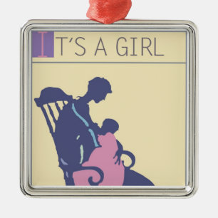 <It's a Girl> vid den Steve collieren Julgransprydnad Metall