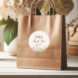 It's a Girl with Spring Flowers Baby Shower Runt Klistermärke