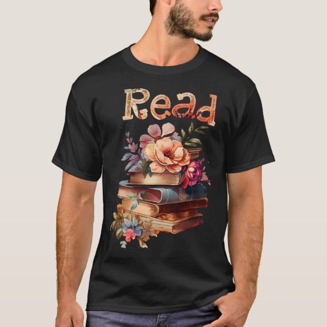 It's a Good Day to Read a Book  Book  Floral Books T Shirt (Framsida)