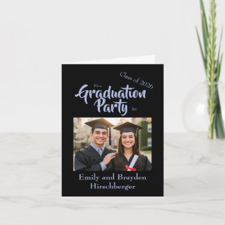 It's a Graduation Party - Black w/Photo Inbjudan