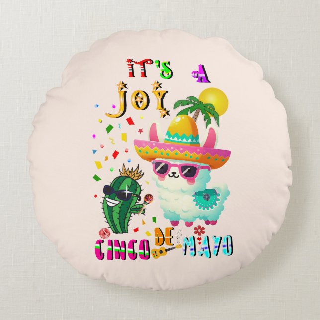 It's A Joy Cinco De Mayo Rund Kudde (Framsidan)