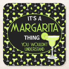 It's A Margarita Thing Mixologist Cocktailbar Underlägg Papper Kvadrat