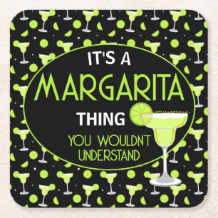 It's A Margarita Thing Mixologist Cocktailbar Underlägg Papper Kvadrat