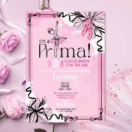 It's A Prima Ballet Baby Shower Invitation Inbjudningar