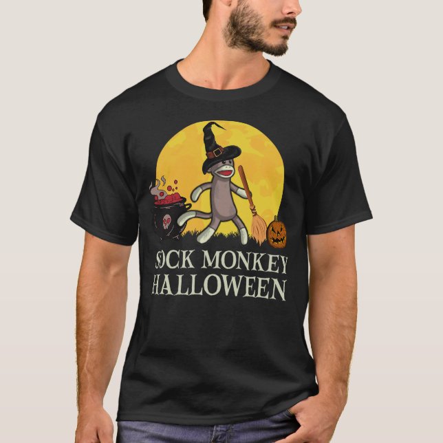 It's a Sock Monkey Halloween Sock Monkey Witch T Shirt (Framsida)