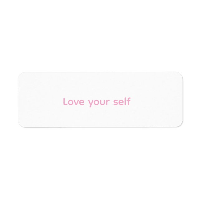 It's a sticker to encourage self-love returadress etikett (Framsidan)