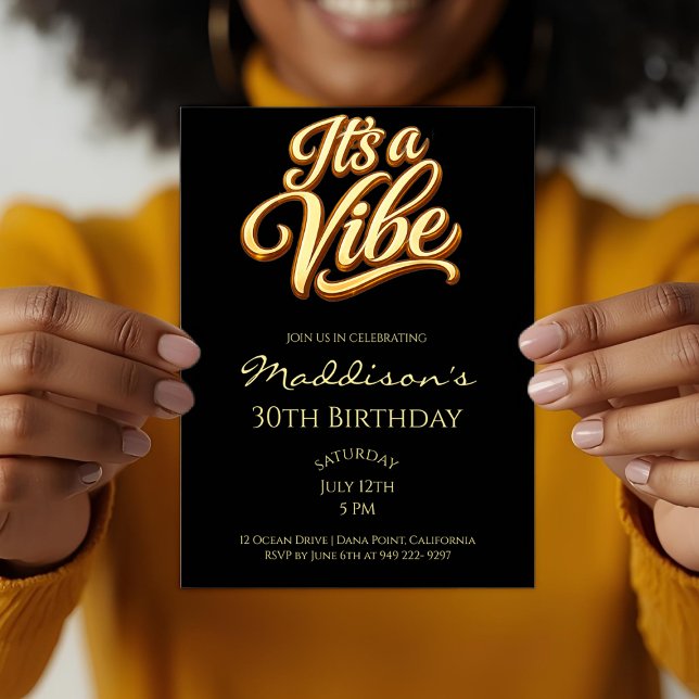 It's a Vibe 30th Birthday Invitation Inbjudningar (Skapare uppladdad)