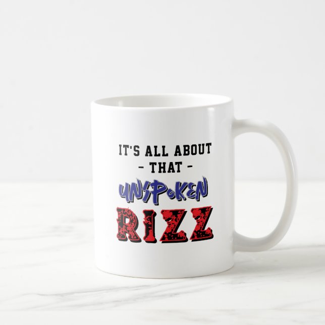 It's All About That Unspoken Rizz Slang Red Blue Kaffemugg (Höger)