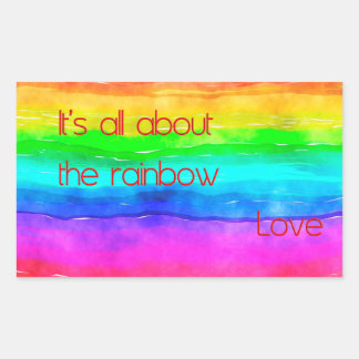 It's All About The Rainbow Love 03 Rektangulärt Klistermärke