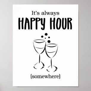 It's Always Happy Hour Somewhere Cocktails Poster