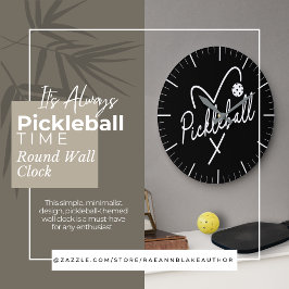 It's Always Pickleball Time Round Wall Clock Stor Klocka