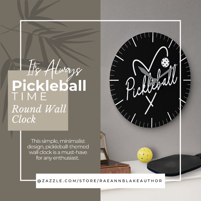 It's Always Pickleball Time Round Wall Clock Stor Klocka (Skapare uppladdad)