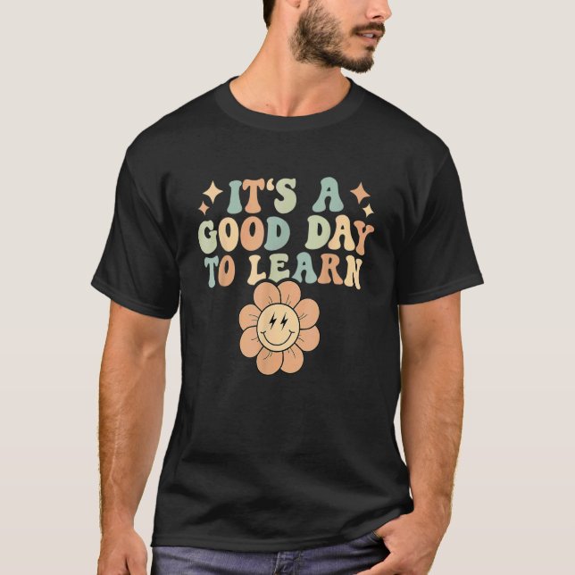 It's Beautiful Day For Learning Retro Teacher Stud T Shirt (Framsida)
