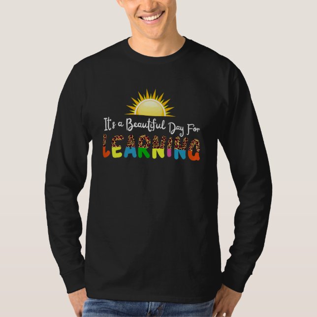 It's Beautiful Day For Learning Retro Teacher Stud T Shirt (Framsida)