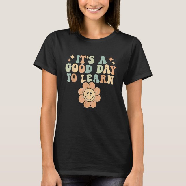 It's Beautiful Day For Learning Retro Teacher Stud T Shirt (Framsida)