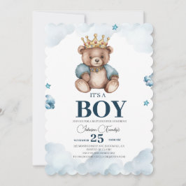 IT'S BOY Bear Baby Shower Inbjudningar