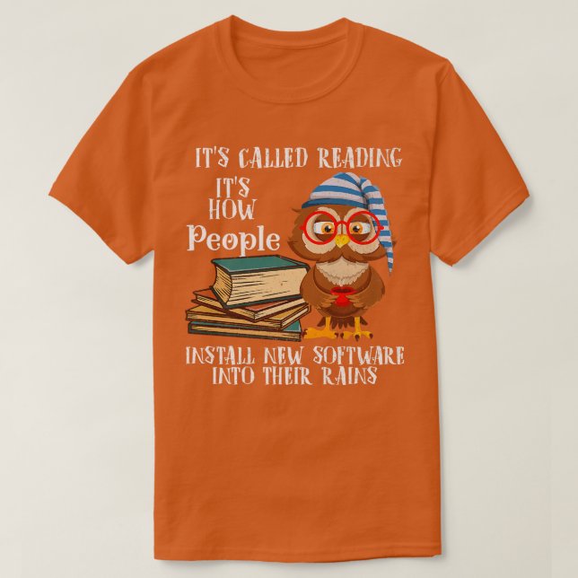 It's Called Reading Book Lover Owl  T Shirt (Design framsida)