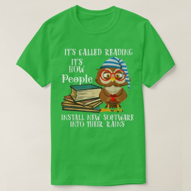 It's Called Reading Book Lover Owl  T Shirt (Design framsida)