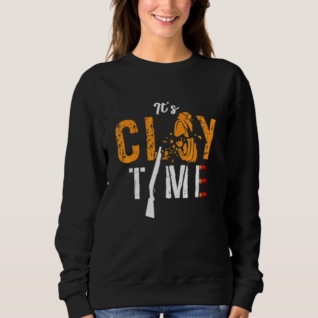It's Clay Time Shooting Sports Target Shooting Cla T Shirt (Framsida)